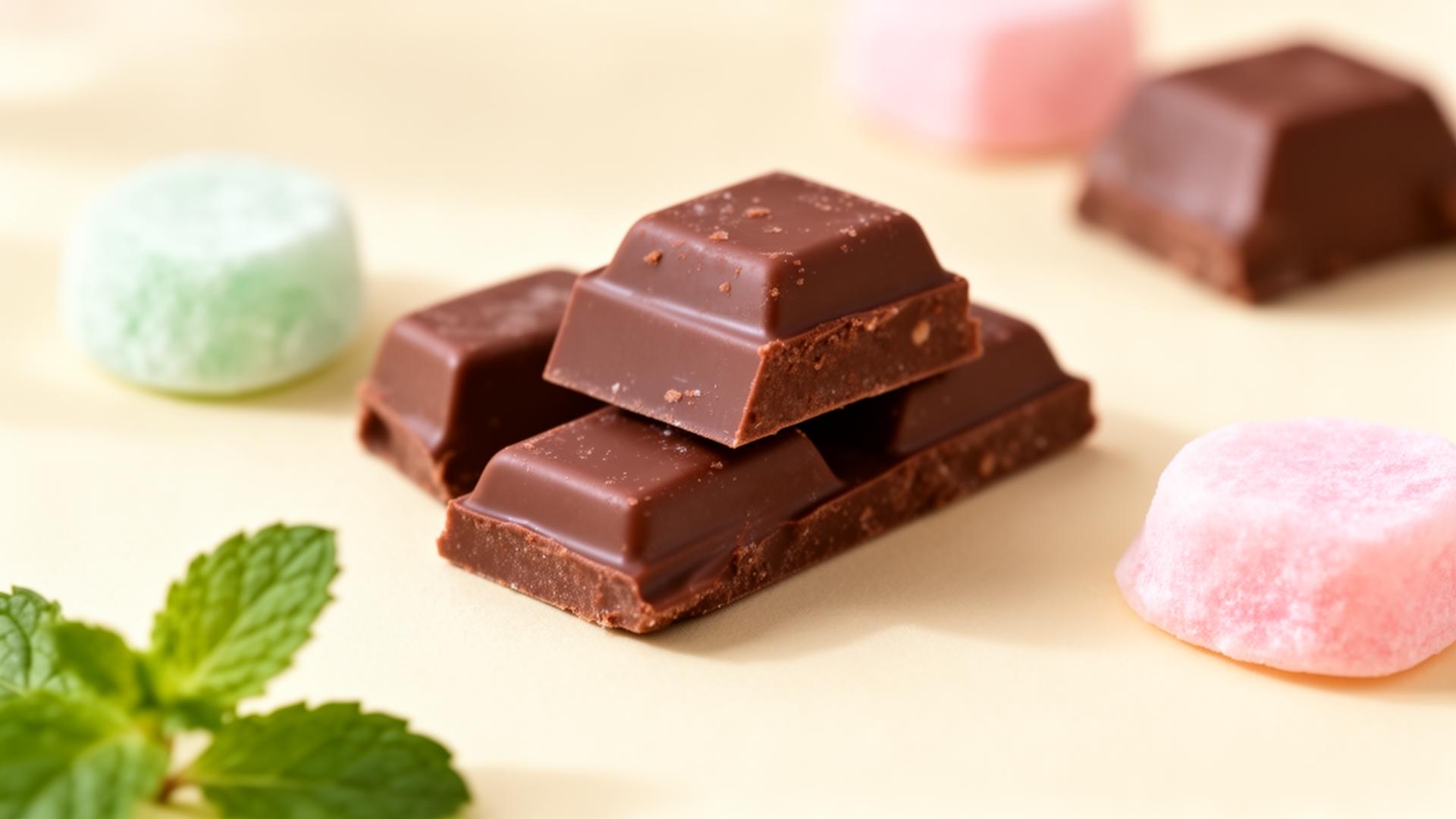Assortment of sugar-free chocolates and pastel sweets
